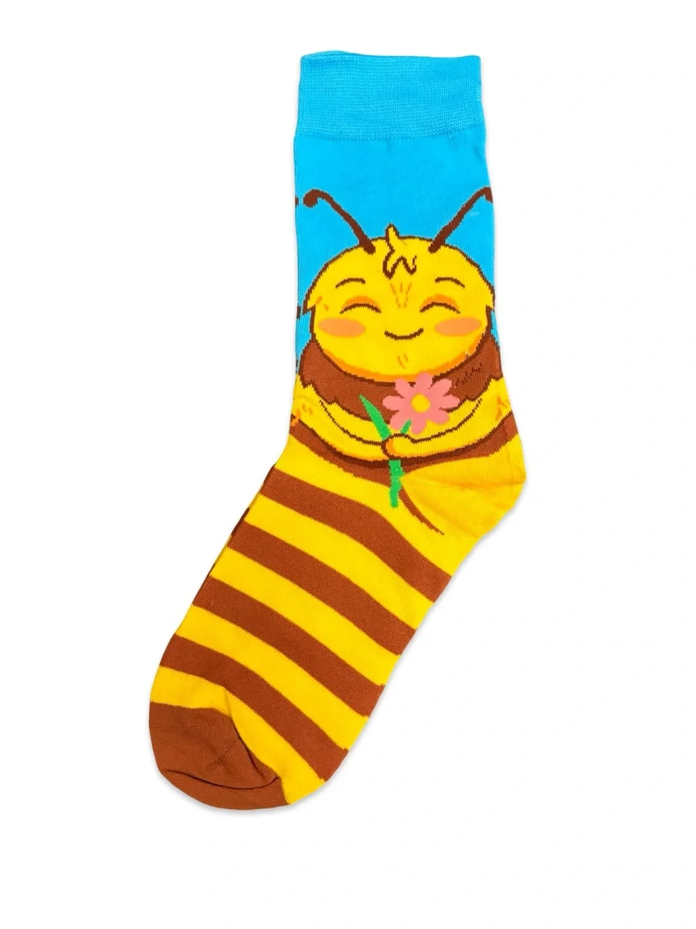 Happy Bee Novelty Crew Socks One Size Fits Most